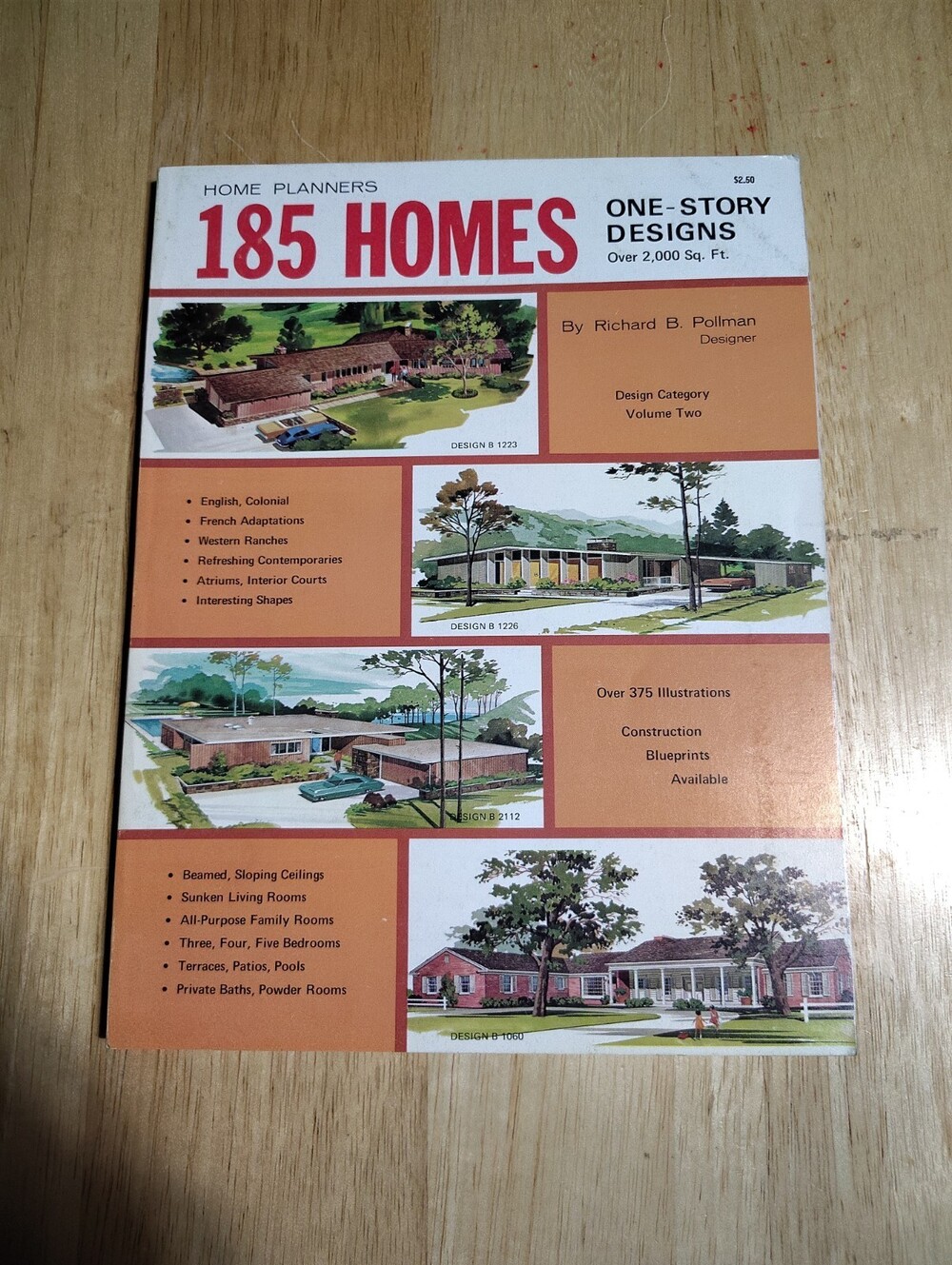 HOME PLANNERS 185 HOMES: ONE-STORY DESIGNS OVER 2,000 SQ. By Richard B Pollman